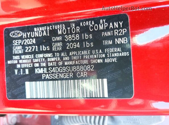 KMHLS4DG9SU888082 2025 HYUNDAI ELANTRA Red Вид підкапотного простору