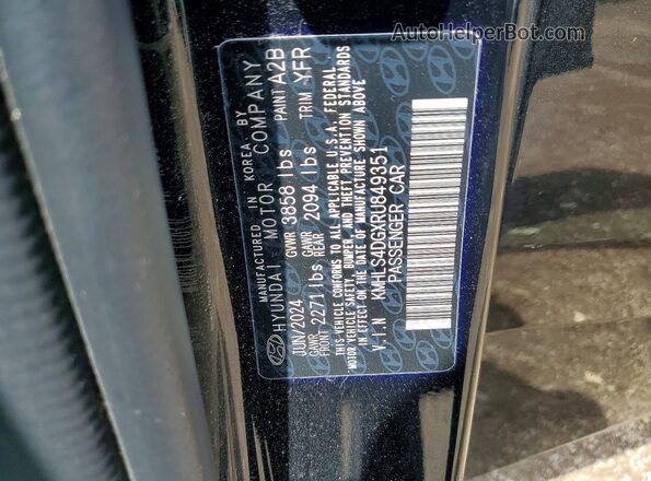KMHLS4DGXRU849351 2024 HYUNDAI ELANTRA Black Շարժիչի բաժամունքի տեսք