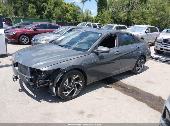 KMHLS4DGXSU894070 2025 HYUNDAI ELANTRA Gray წინა მარცხენა ხედი სამი მეოთხედიდან