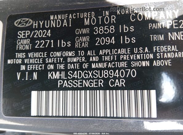 KMHLS4DGXSU894070 2025 HYUNDAI ELANTRA Gray ძრავის განყოფილების ხედი