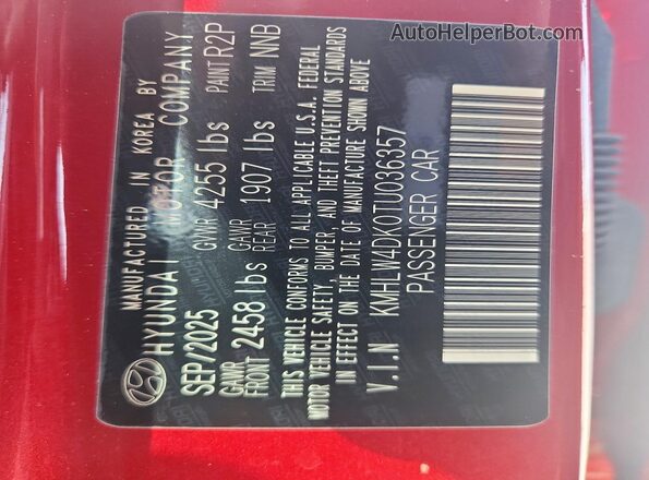 KMHLW4DK0TU036357 2026 HYUNDAI ELANTRA Red Engine compartment view