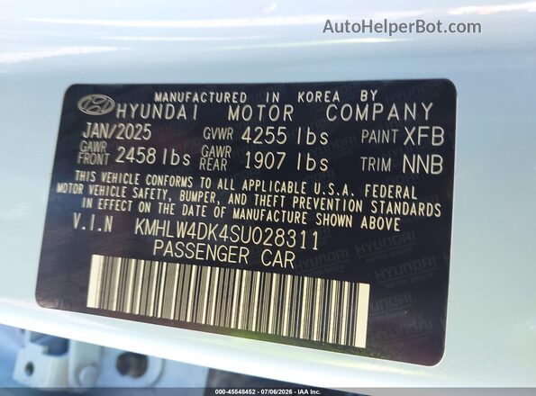 KMHLW4DK4SU028311 2025 HYUNDAI ELANTRA N Синий Вид подкапотного пространства