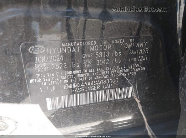 KMHM24AA4SA083600 2025 HYUNDAI IONIQ 6 Black Widok komory silnika