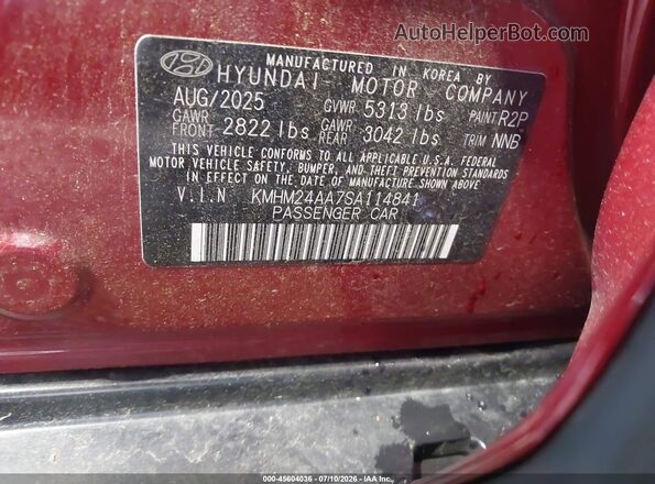 KMHM24AA7SA114841 2025 HYUNDAI IONIQ 6 Red Engine compartment view