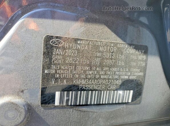 KMHM34AA0PA021048 2023 HYUNDAI IONIQ Gray Vista del compartimento del motor