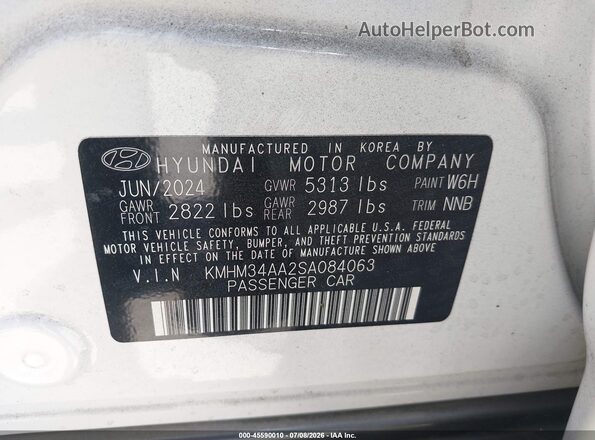 KMHM34AA2SA084063 2025 HYUNDAI IONIQ 6 White 