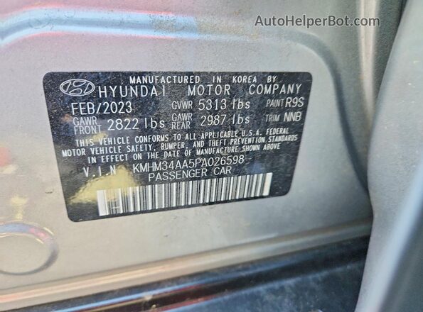 KMHM34AA5PA026598 2023 HYUNDAI IONIQ Серебряный Вид подкапотного пространства