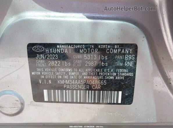 KMHM34AA5PA048665 2023 HYUNDAI IONIQ 6 Silver Շարժիչի բաժամունքի տեսք