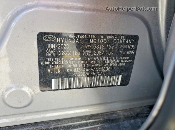 KMHM34AA6PA048836 2023 HYUNDAI IONIQ Silver Widok komory silnika