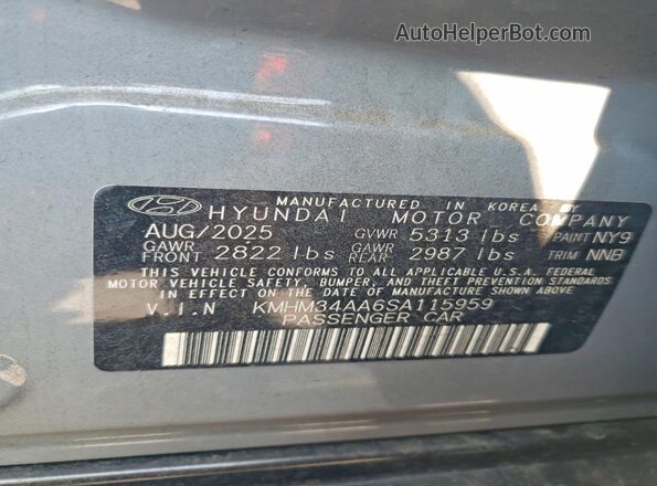KMHM34AA6SA115959 2025 HYUNDAI IONIQ Gray Widok komory silnika