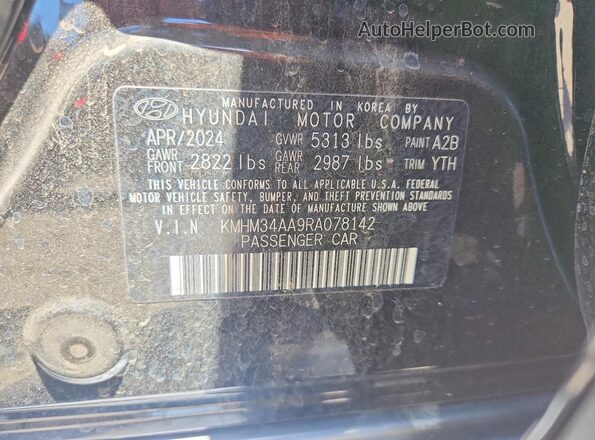 KMHM34AA9RA078142 2024 HYUNDAI IONIQ Black Widok komory silnika
