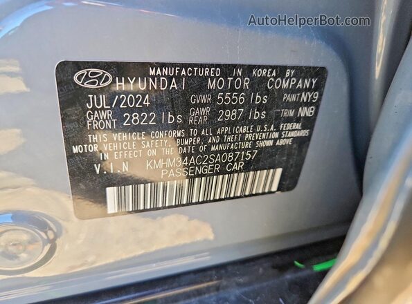 KMHM34AC2SA087157 2025 HYUNDAI IONIQ Silver Շարժիչի բաժամունքի տեսք