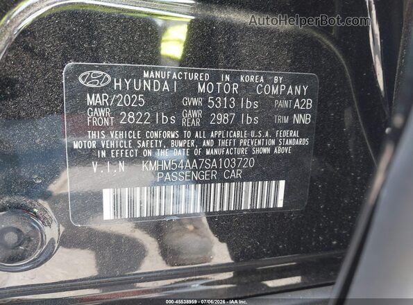 KMHM54AA7SA103720 2025 HYUNDAI IONIQ 6 Black Շարժիչի բաժամունքի տեսք