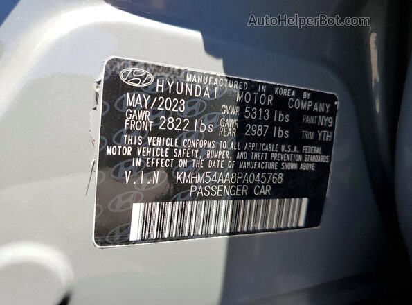 KMHM54AA8PA045768 2023 HYUNDAI IONIQ Gray Vista del compartimento del motor