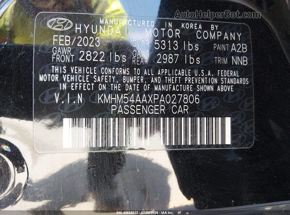 KMHM54AAXPA027806 2023 HYUNDAI IONIQ 6 Черный Вид подкапотного пространства