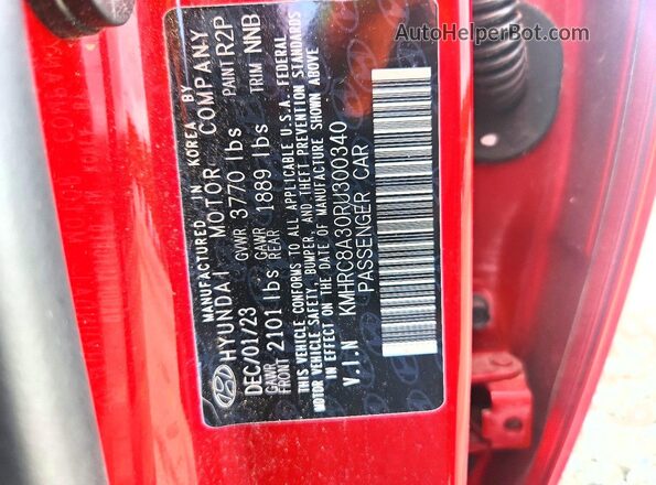 KMHRC8A30RU300340 2024 HYUNDAI VENUE Red Vista del compartimento del motor