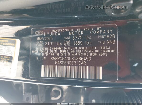 KMHRC8A30SU386450 2025 HYUNDAI VENUE Black Շարժիչի բաժամունքի տեսք