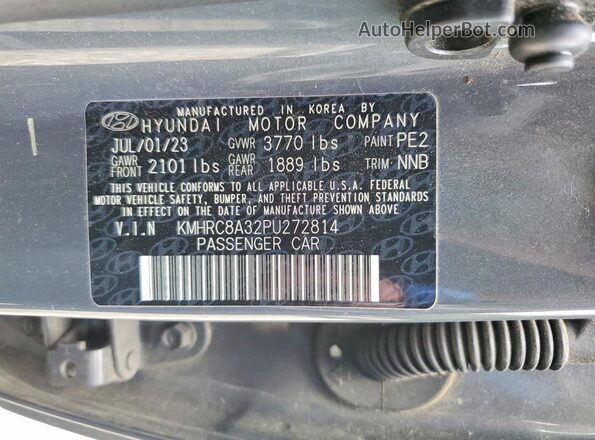 KMHRC8A32PU272814 2023 HYUNDAI VENUE Charcoal Vista del compartimento del motor