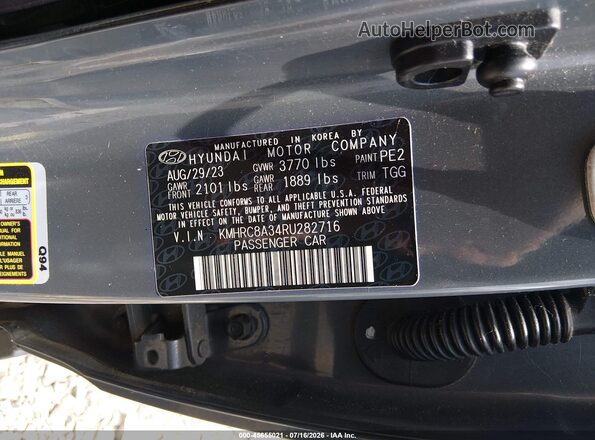KMHRC8A34RU282716 2024 HYUNDAI VENUE Gray Widok komory silnika