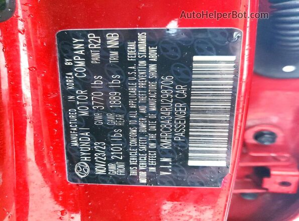 KMHRC8A34RU298706 2024 HYUNDAI VENUE Red 360 interior view