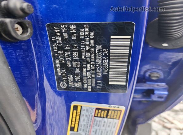 KMHRC8A34RU337780 2024 HYUNDAI VENUE Blue Вид підкапотного простору