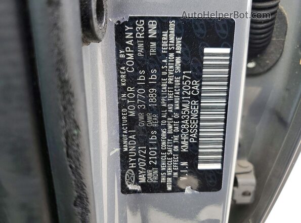 KMHRC8A35MU120571 2021 HYUNDAI VENUE Gray Շարժիչի բաժամունքի տեսք
