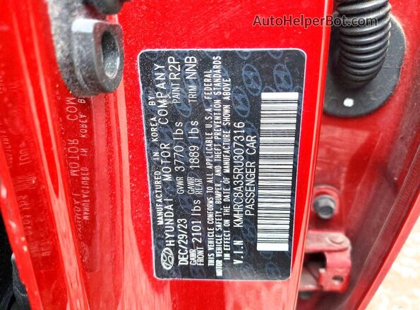 KMHRC8A35RU307316 2024 HYUNDAI VENUE Red ძრავის განყოფილების ხედი