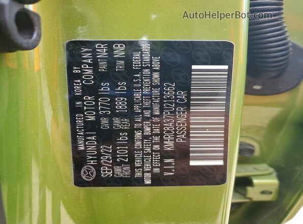 KMHRC8A37PU213662 2023 HYUNDAI VENUE Green Engine compartment view