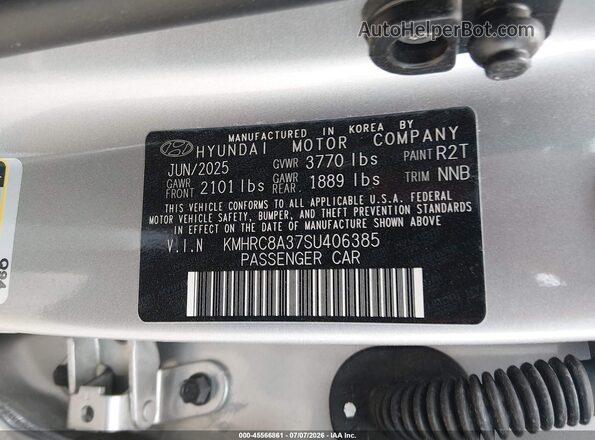 KMHRC8A37SU406385 2025 HYUNDAI VENUE Silver Вид підкапотного простору
