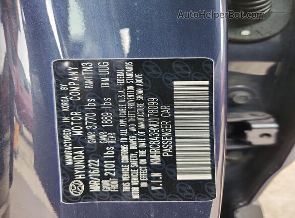 KMHRC8A39NU178099 2022 HYUNDAI VENUE Blue Widok wnętrza 360 stopni