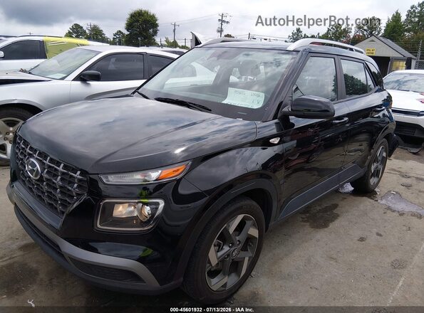 KMHRC8A39RU324815 2024 HYUNDAI VENUE Black Առջևի ձախ երեք քառորդ տեսարան