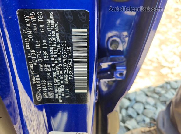KMHRC8A3XPU257221 2023 HYUNDAI VENUE Blue Շարժիչի բաժամունքի տեսք