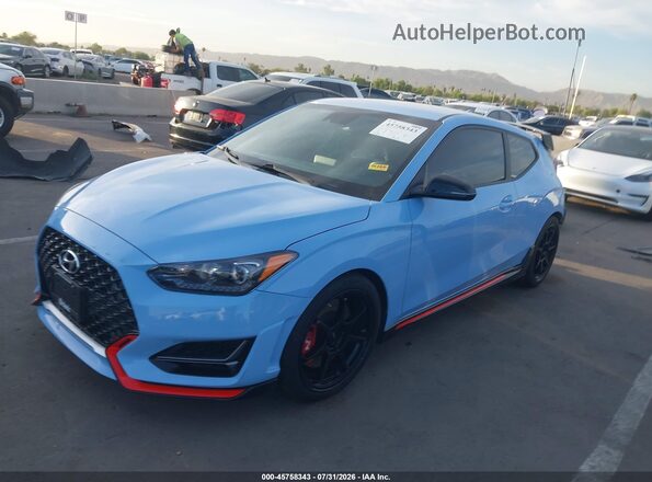 KMHT36AH1NU015274 2022 HYUNDAI VELOSTER N Blue Առջևի ձախ երեք քառորդ տեսարան