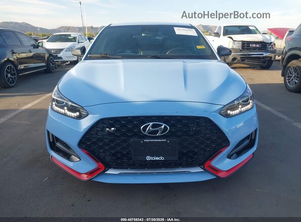 KMHT36AH1NU015274 2022 HYUNDAI VELOSTER N Blue Սալոնի հետևի տեսք