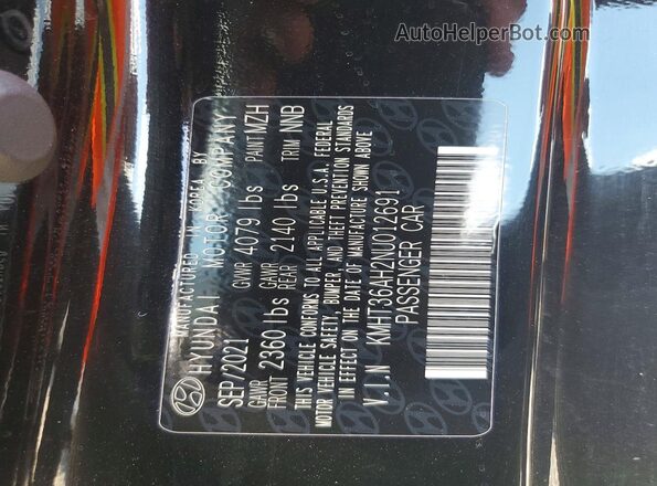 KMHT36AH2NU012691 2022 HYUNDAI VELOSTER Black Widok komory silnika