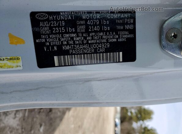 KMHT36AH6LU004929 2020 HYUNDAI VELOSTER White Widok komory silnika