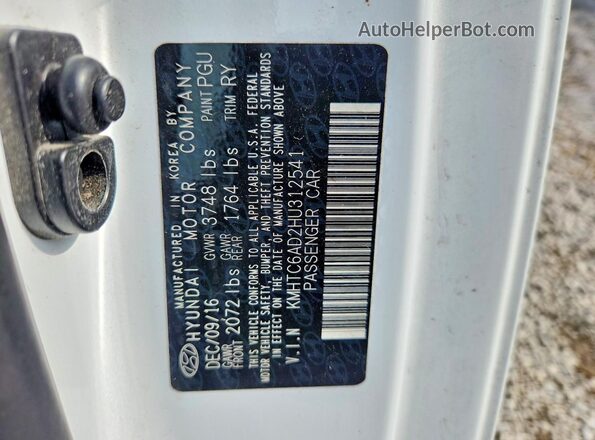 KMHTC6AD2HU312541 2017 HYUNDAI VELOSTER White Շարժիչի բաժամունքի տեսք