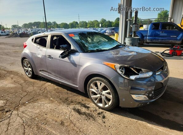 KMHTC6AD5HU309567 2017 HYUNDAI VELOSTER Gray Delantero derecho