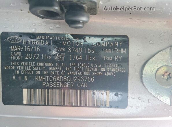 KMHTC6AD8GU293766 2016 HYUNDAI VELOSTER Серебряный Вид подкапотного пространства