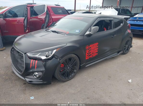 KMHTC6AE3HU314243 2017 HYUNDAI VELOSTER Black წინა მარცხენა ხედი სამი მეოთხედიდან