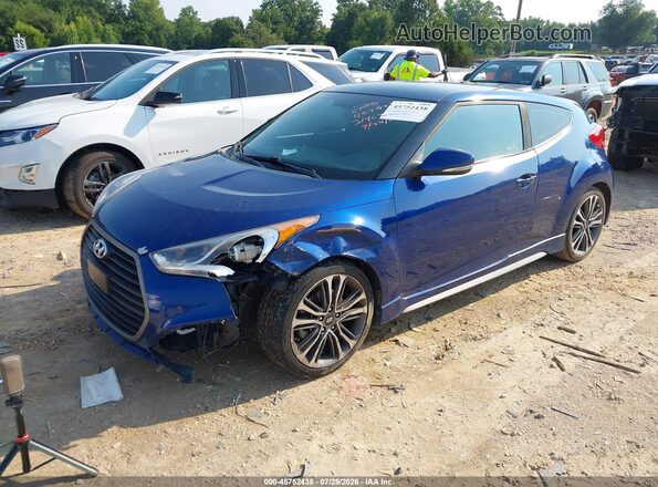 KMHTC6AE6HU314673 2017 HYUNDAI VELOSTER Blue Vista tres cuartos delantera izquierda