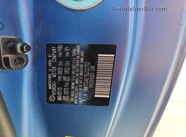 KMHTC6AE7GU252702 2016 HYUNDAI VELOSTER Blue Vista interior de 360 grados