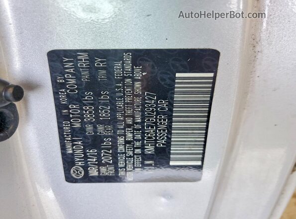 KMHTC6AE7GU293427 2016 HYUNDAI VELOSTER Silver Вид підкапотного простору