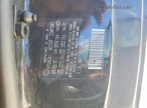 KMHTC6AE7GU296473 2016 HYUNDAI VELOSTER Black Շարժիչի բաժամունքի տեսք