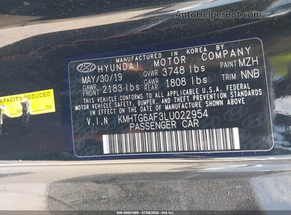 KMHTG6AF3LU022954 2020 HYUNDAI VELOSTER Black Widok komory silnika