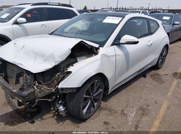 KMHTG6AF8KU012595 2019 HYUNDAI VELOSTER White წინა მარცხენა ხედი სამი მეოთხედიდან