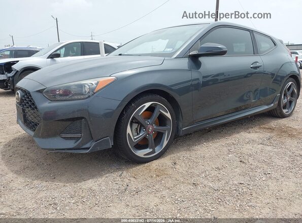 KMHTH6ABXKU019400 2019 HYUNDAI VELOSTER Gray Առջևի ձախ երեք քառորդ տեսարան