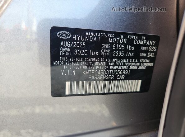 KMTFC4SD3TU056991 2026 GENESIS G90 Gray ძრავის განყოფილების ხედი