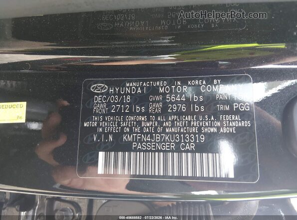 KMTFN4JB7KU313319 2019 GENESIS G80 Black Widok komory silnika