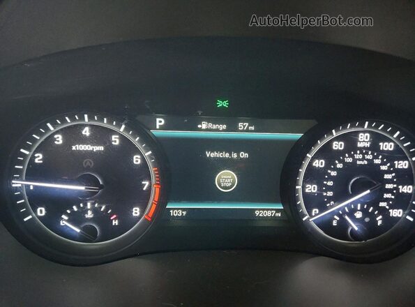 KMTFN4JE1LU335148 2020 GENESIS G80 White Instrument cluster view